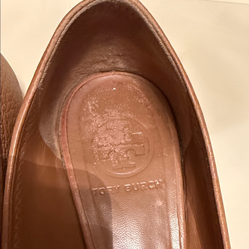 Tory Burch Brown Leather Ballet Flats - Picture 2 of 13